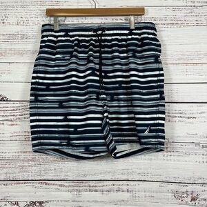 Nautica Blue Striped Lined Swim Shorts NWOT